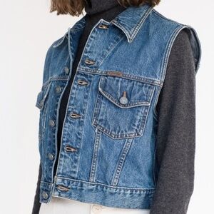Calvin Klein 90s Vintage Johan Denim Vest Womens Size Large Made In USA